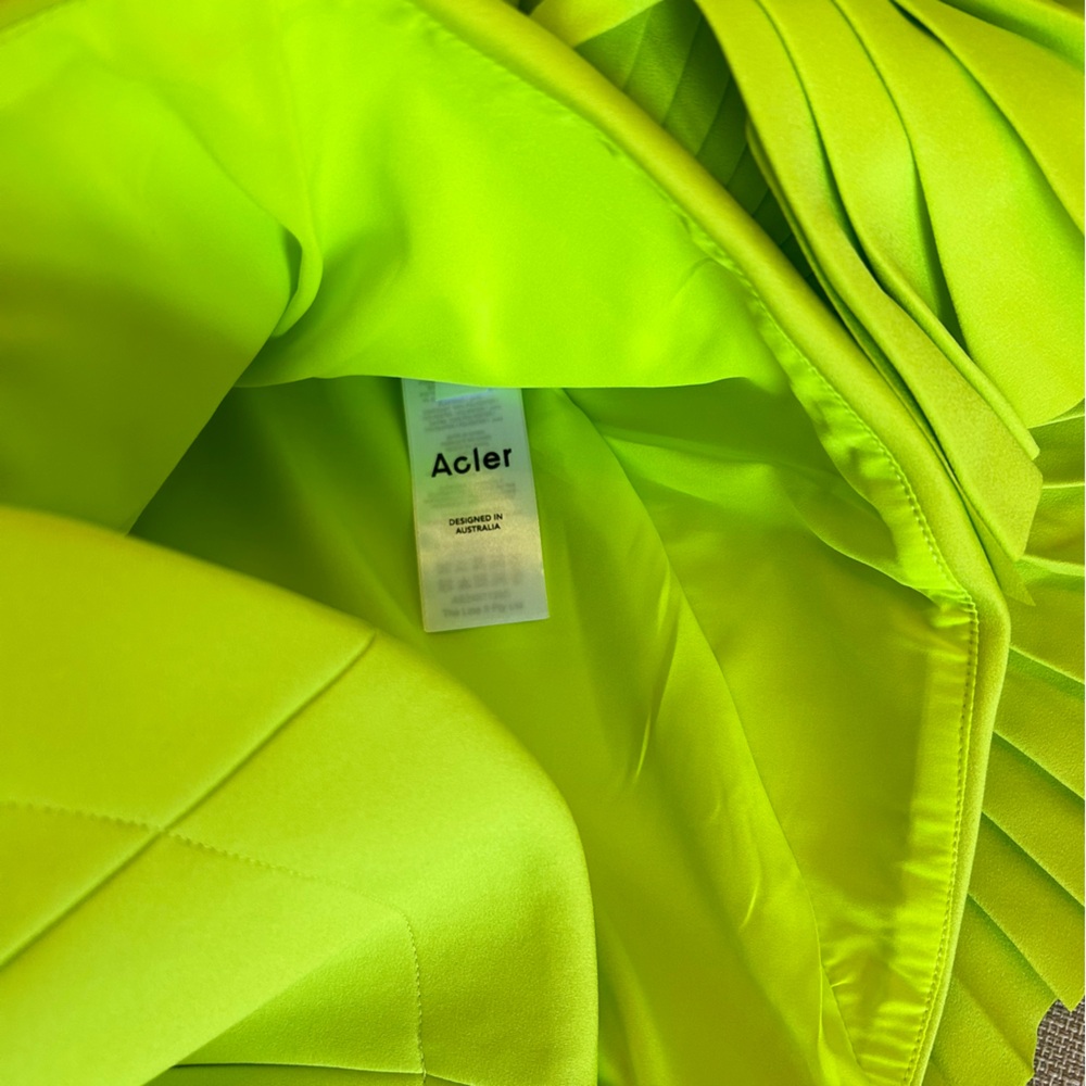 NEW Acler Aberfoyle Mini Dress - Lime Green - Picture 10 of 11